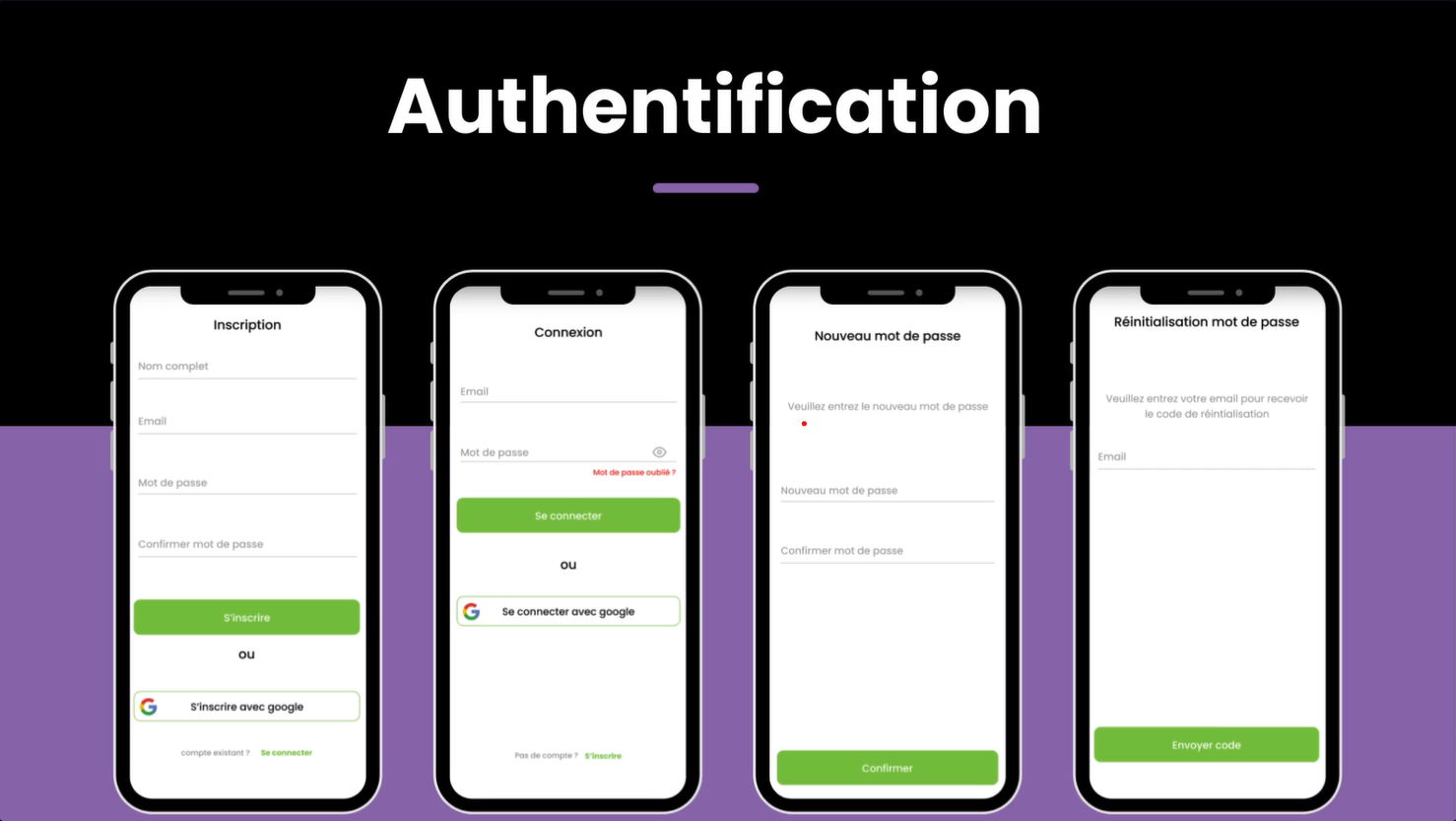 Authentication interface dark mode